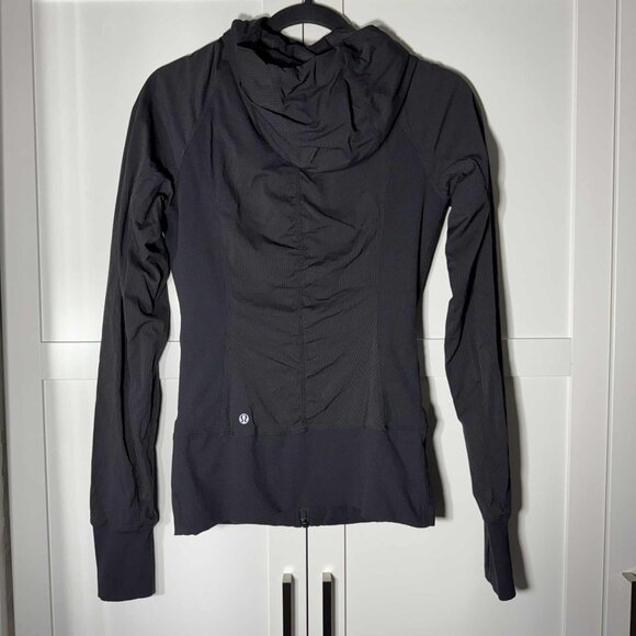 Lululemon athletica reversable Sweater Zipper hoodie pockets Black Size 6 - Picture 4 of 11